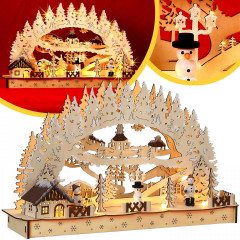 Decorațiune de Crăciun cu LED – sat de iarnă č.3