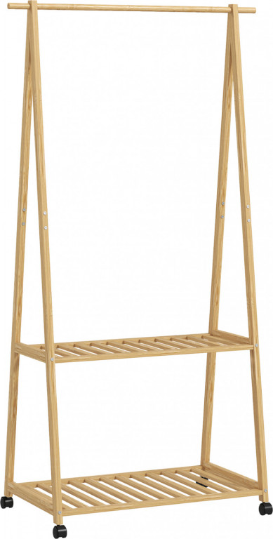 Cuier pentru haine cu pantofar 84,5 × 43,5 × 158 cm | natural