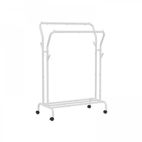Pojízdný stojan na oblečení na kolečkách 155 x 103,5 x 52,5 | bílý č.2