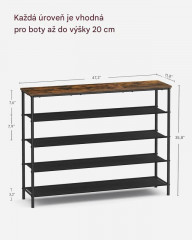 Pantofar cu 5 rafturi 30 x 120 x 91 cm | maro č.2