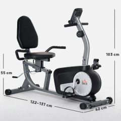 Rotoped cu afișaj LCD 122-137 x 62 x 103 cm | gri + negru + argintiu č.3