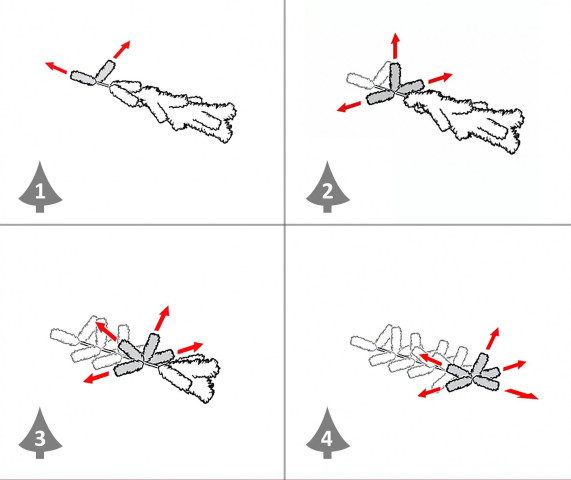 Brad de Crăciun artificial mini cu vâsc și decorațiuni | verde č.3