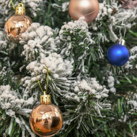 Brad de Crăciun artificial mini 60 cm | verde cu alb č.4