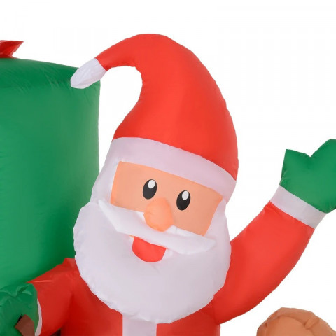 Decorațiune gonflabilă cu LED – Moș Crăciun cu sanie și reni č.4