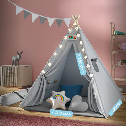 Cort de joacă Tipi 160 x 130 x 130 cm | gri č.2