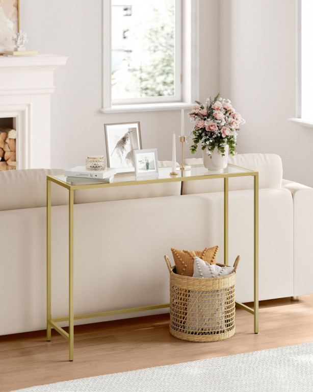 Konzolový stolek 20 x 100 x 80 cm | světle zlatý