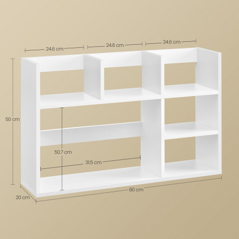 Dřevěná úložná skříňka na stůl se 6 policemi | bílá č.2