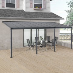 Pergolă din aluminiu, policarbonat 6 x 3 m | gri č.2