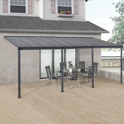 Pergolă din aluminiu, policarbonat 6 x 3 m | gri č.2