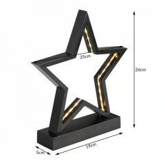 Stea decorativă LED din lemn | neagră č.3