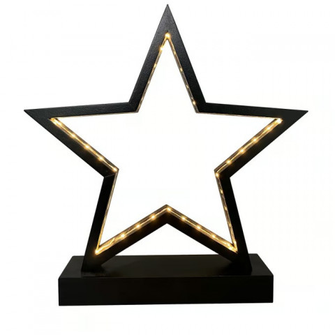 Stea decorativă LED din lemn | neagră č.4