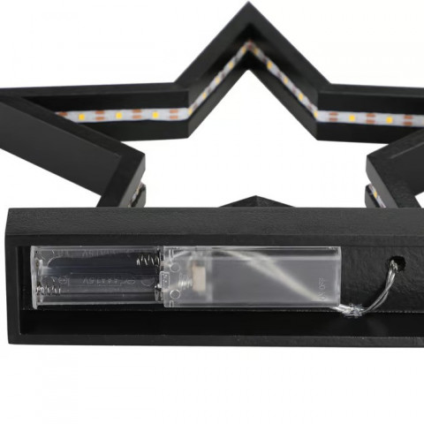 Stea decorativă LED din lemn | neagră č.6