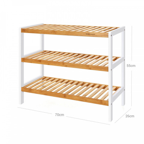 3 patrový bambusový botník | 70 x 26 x 55 cm č.5