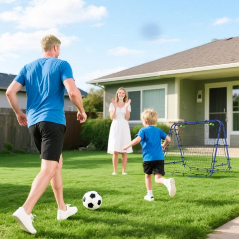 Poartă de antrenament cu ricoșeu, dublă față, 100 x 95 x 90 cm | albastru č.8