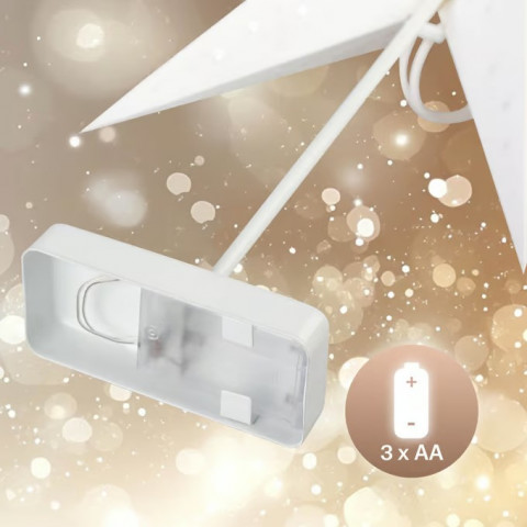 Stea decorativă LED din hârtie cu sclipici alb | albă č.7