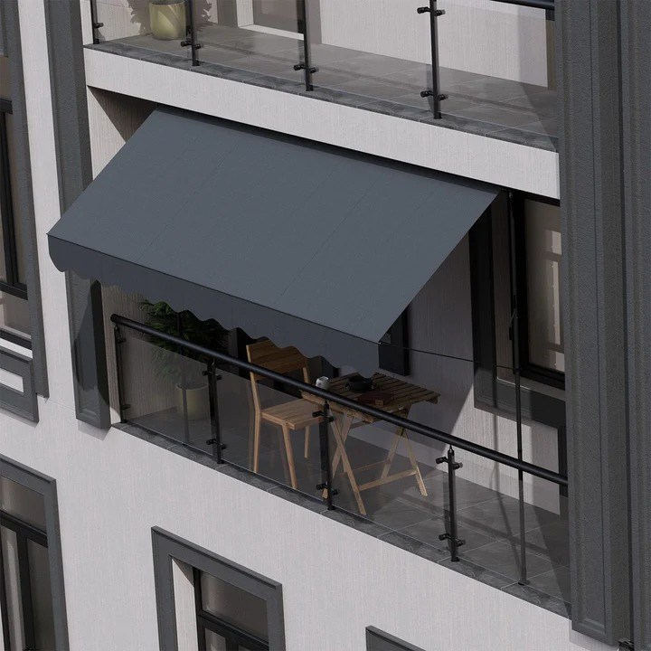 Markýza s upínacími svorkami 400 x 120 cm | šedá