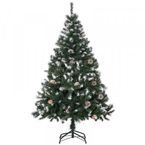 Brad artificial cu zăpadă artificială 150 cm | verde + alb č.5