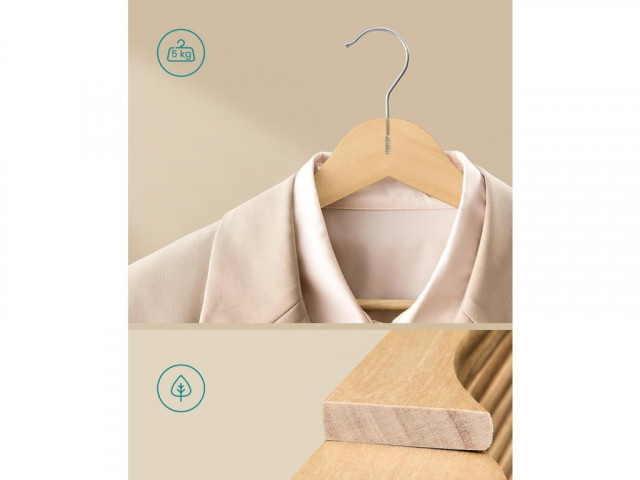 Dřevěná ramínka balení 30 ks | přírodní č.5