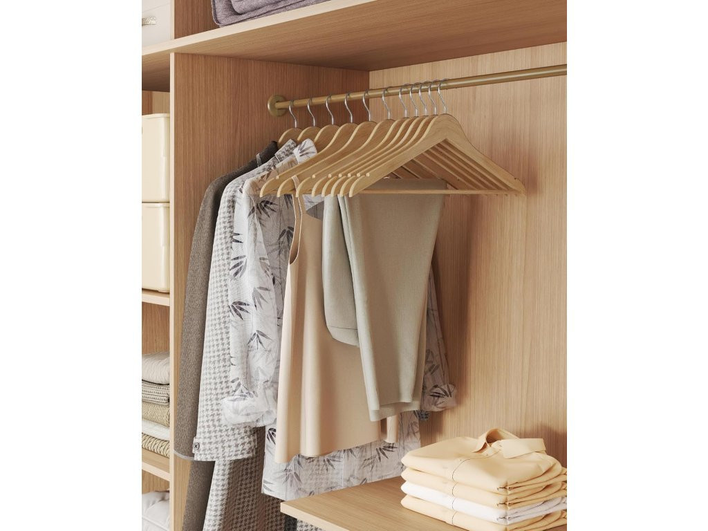 Dřevěná ramínka balení 30 ks | přírodní