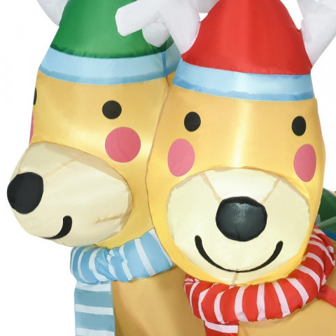 Moș Crăciun gonflabil pe sanie cu ren și iluminare LED | 125 cm | multicolor č.5