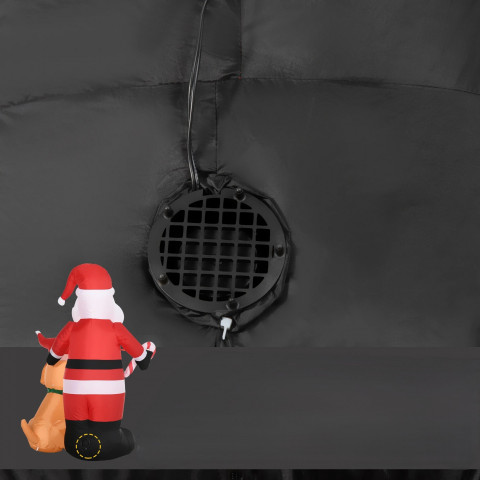 Moș Crăciun gonflabil cu câine și iluminare LED | roșu + maro č.4