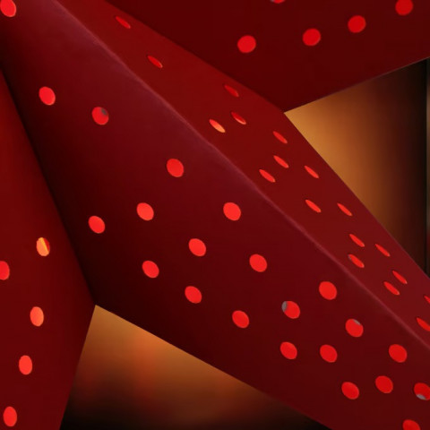 Stea decorativă LED din hârtie Ø60 cm | roșie č.5