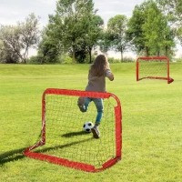 Set 2 mini porți de fotbal 90x36x60 cm| roșu