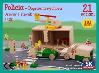 Set de joacă, din lemn, Poliție - educație în trafic Moy Toy č.1