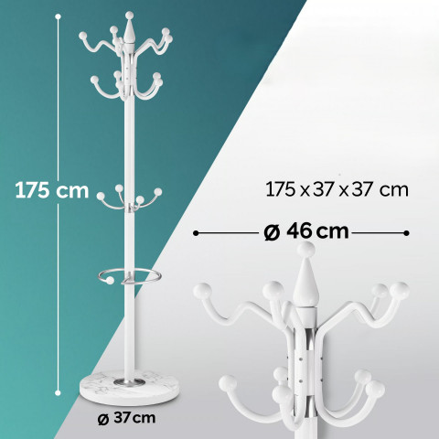 Cuier pentru haine 173 cm | alb č.2