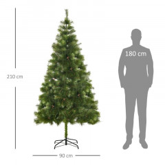 Brad de Crăciun artificial cu suport metalic, 210 cm | verde č.3