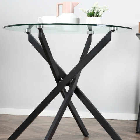 Masă de cafea rotundă 80x80x75 cm | negru č.7