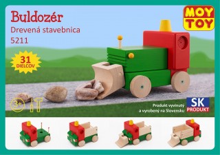 Set de joacă, din lemn, Buldozer Moy Toy