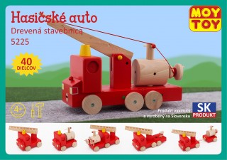 Set de joacă, din lemn, Mașină de pompieri Moy Toy č.1