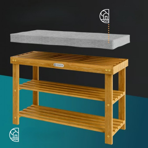 Pantofar din lemn de acacia 90 × 30 × 48 cm č.3