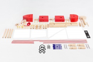 Set de joacă, din lemn, Nava de pirați Moy Toy č.2