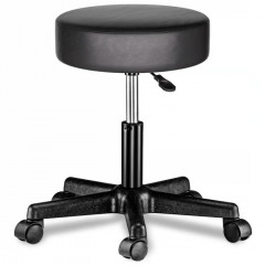 Taburet cu roți, rotativ 360° | negru č.1