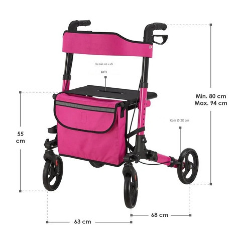 Rollator moc ortopedic cu patru roți pentru vârstnici č.4