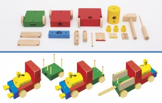 Set de joacă, din lemn, Trenulețele Moy Toy č.3