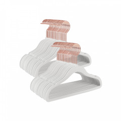 Sametová dětská ramínka balení 50 ks | bílé č.1