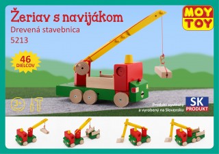 Set de joacă, din lemn, Macara cu troliu Moy Toy