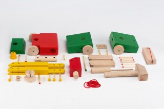 Set de joacă, din lemn, Macara cu troliu Moy Toy č.2