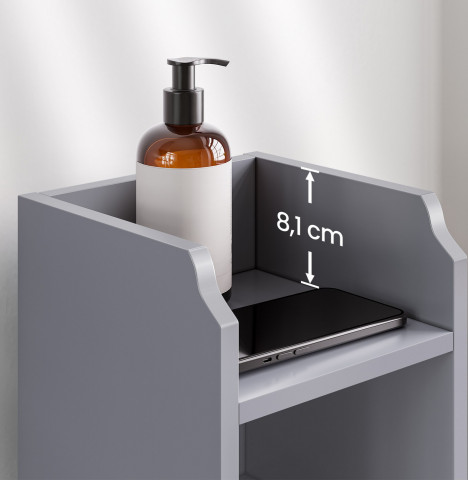 Úzká koupelnová úložná skříňka | šedá č.4