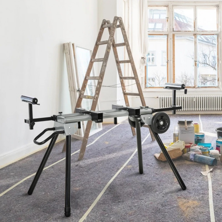 Masă pliabilă pentru ferăstraie oblice | black+silver