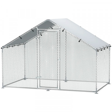 Coteț din oțel cu acoperiș, 3 x 1,7 x 1,9 m | argintiu č.3