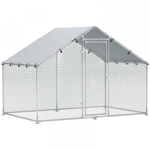 Coteț din oțel cu acoperiș, 3 x 1,7 x 1,9 m | argintiu č.6
