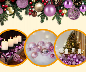 Set decorațiuni de Crăciun 100 piese | roz č.3