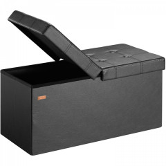 Bancă tapițată cu spațiu de depozitare 80 x 40 x 40 cm | negru č.1