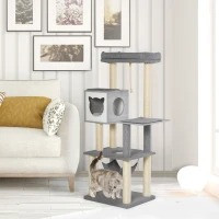 Ansamblu de joacă pentru pisici 59x48x155 cm | gri + alb č.1