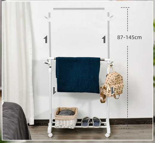 Cuier mobil reglabil pe înălțime | alb č.3