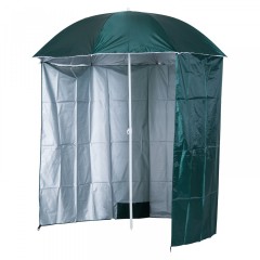 Umbrelă de plajă 2 în 1, 220 x 220 cm cu pereți laterali | verde č.1